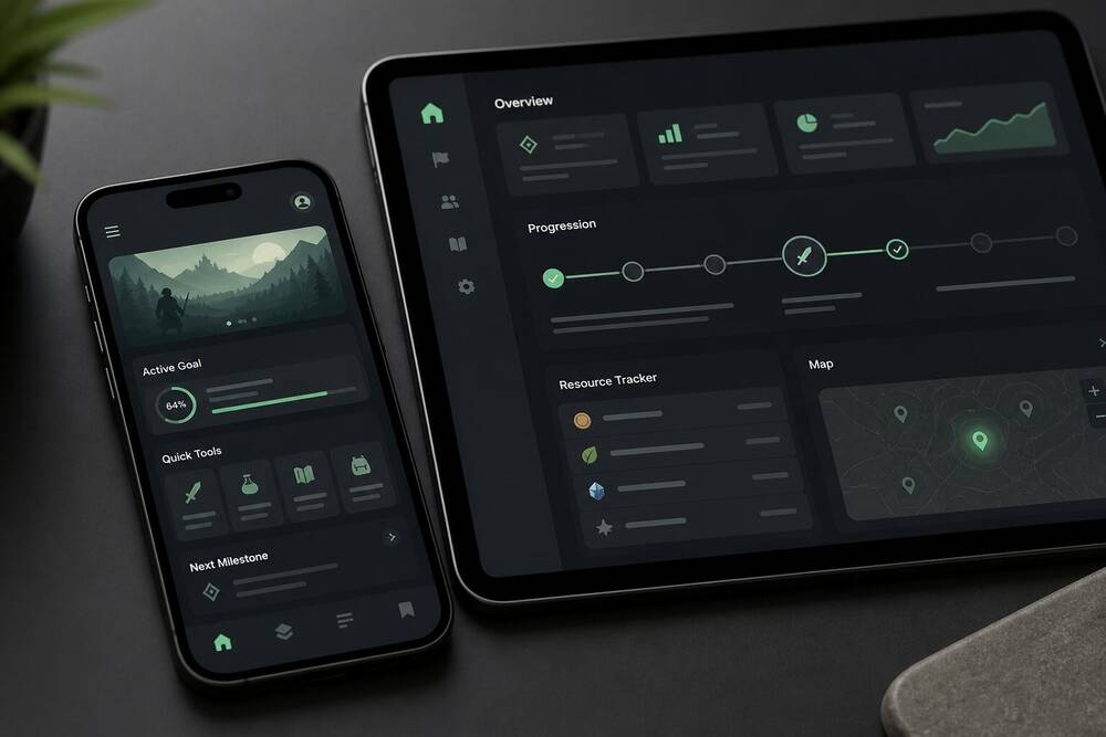 Smartfon i tablet z interfejsem aplikacji towarzyszącej